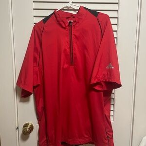 Adidas Red Short-Sleeve Jacket with Black Details